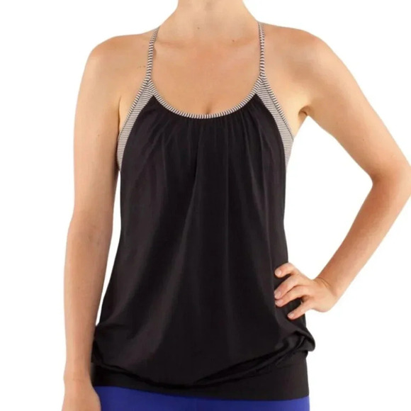 Lululemon Womens Size 6 No Limits Tank  Black Color - Picture 1 of 13